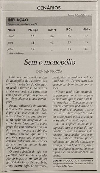 Demian Fiocca coluna Folha de São Paulo